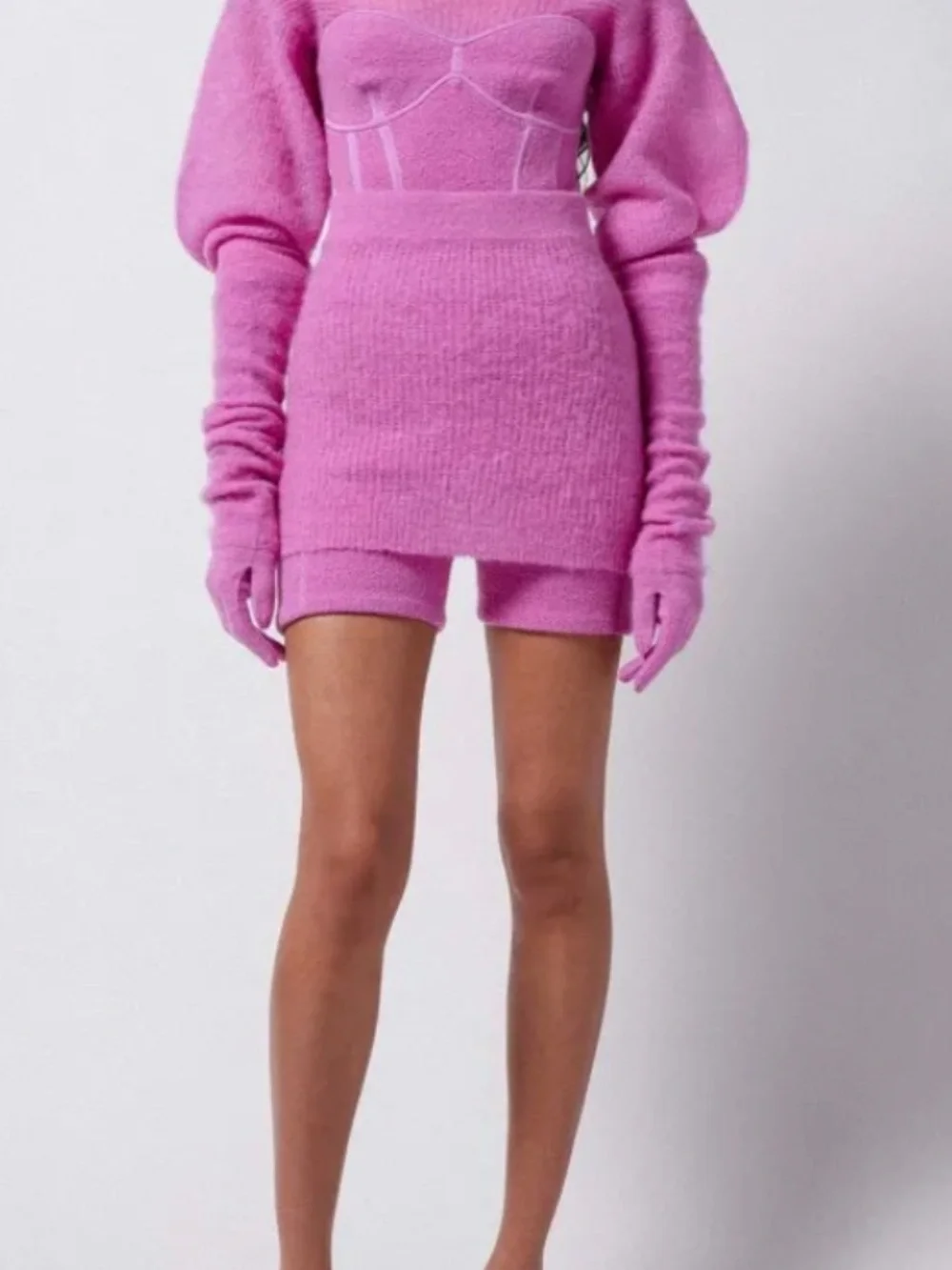 Herve Leger Designer Gloves Hot Pink NWT